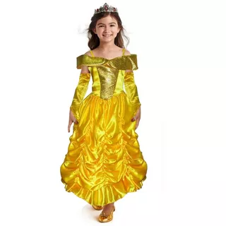 Disfraz Vestido Princesa Bella Niñas Carnaval