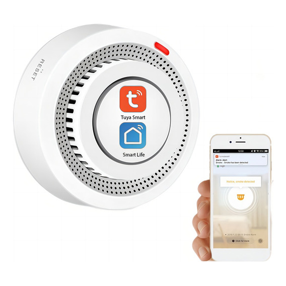 Detector Humo Sensor Wifi Tuya App Smartlife Alarma Incendio