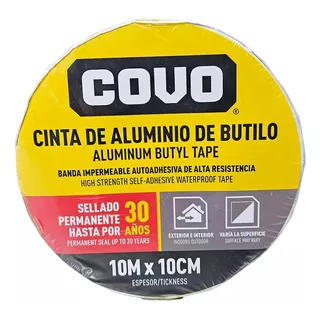 Cinta Para Impermeabilizar Aluminio De Butilo Covo 10mx10c