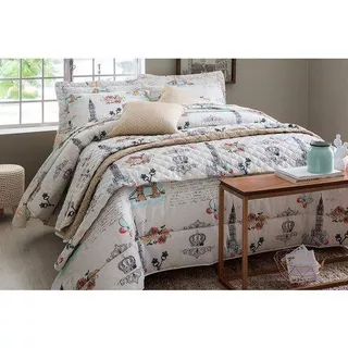 Jogo De Cama Solteiro 140x250 Cm London 140 Fios Realce Top