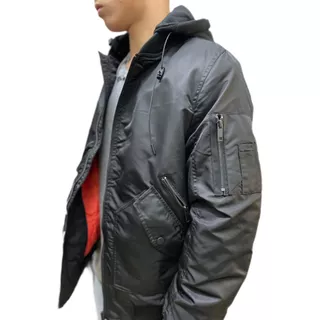 Campera Aviadora Bomber Verde Negra Hombre The Big Shop