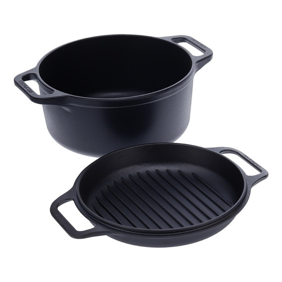 Olla Cooker Holandesa Victoria Hierro Fundido De 26cm-5.7lt Color Negro