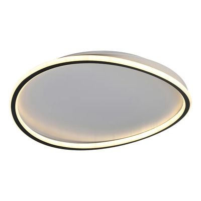 Plafon Led Moderno Borde Negro Ondas L9360 40cm Mks  Negro