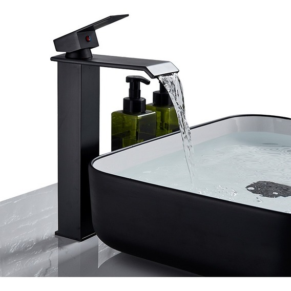 Grifo Para Baño Lavabo Negro Llave Mezcladora Monomando