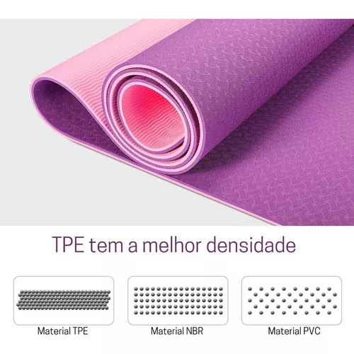 Tapete Yoga Tpe Mat Pilates Ginástica 183x61x0,8cm Com Bolsa – Tendytudo