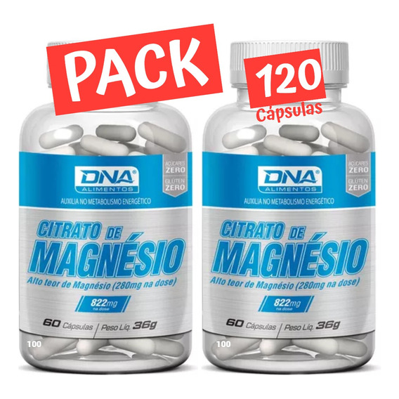 Citrato De Magnesio Concentrado Dna Pack 120 Cápsulas 