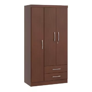 Closet Yardas 3 Puertas 2 Cajones Modelo S443 Caoba Color Blanco