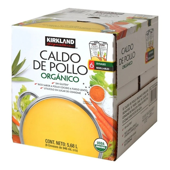 Kirkland Signature Caldo De Pollo Orgánico 6/946 Ml