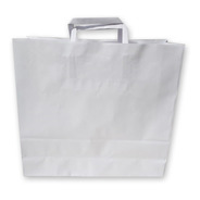 Bolsa Papel Blanco Con Manija 32x10x30 Cm Pack X100