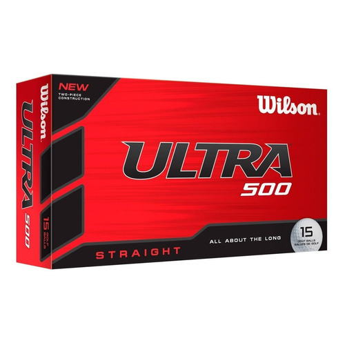 Pelotas Bolas De Golf Wilson Ultra 500 Straight 15 Unidades Color Blanco