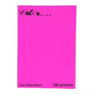 Papel Color Plus Rosa Neon 15 Folhas A4 180g Massa Colorida