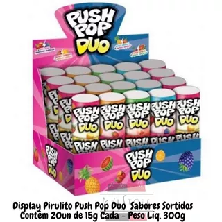 Display Push Pop Duo Pirulito De Dedo Sabores Sortidos - Nfe