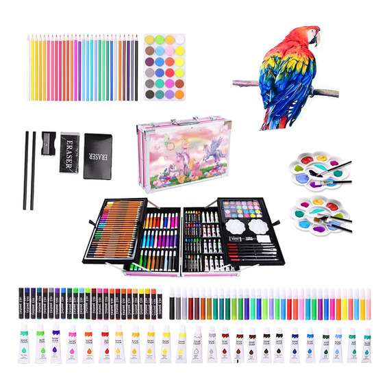 Set De Arte Profesional Marcadores Dibujo Colores Plegable