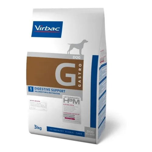Alimento Virbac Veterinary HPM Gastro Diggestive Support para perro todos los tamaños sabor mix en bolsa de 3kg