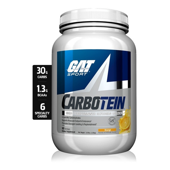 Gat Sport Carbotein 50 Servs 3.8lbs Recuperador Post Entreno Sabor Naranja