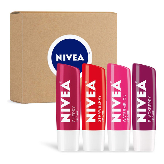 Nivea Lip Care Bálsamo Para Labios 4 Piezas Varios Sabores