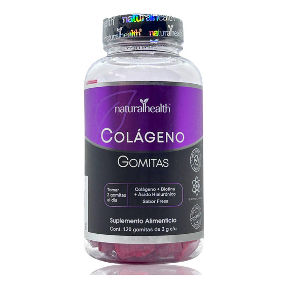 Colágeno Biotina Ácido Hialurónico 120 Gom Natural Health