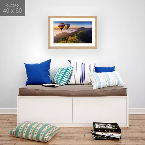 Marco decorativo de paisaje, 60x40, marco virtual paradisíaco, color Img02,  color de marco Paspatur Wood