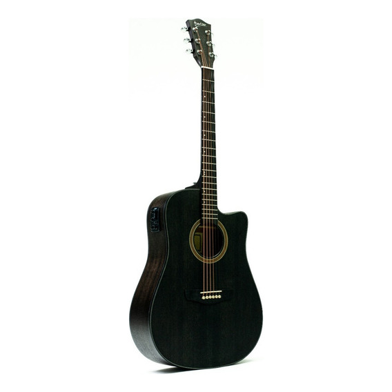 Guitarra Electroacústica Deviser Ls-130 Mate Kit Completo Color Negro Orientación de la mano Derecha