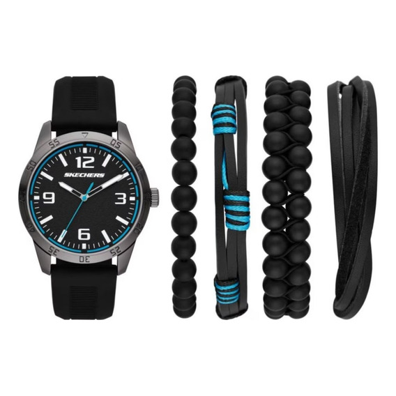 Reloj Para Hombre Skechers Three-hand  Sr9092 Negro