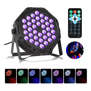 Cañon De Leds 36x1 Uv Multicolor Audio Rítmico Luz Negra Dmx