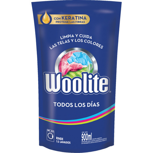 Jabón líquido Woolite Todos Los Días clásico repuesto 900 ml