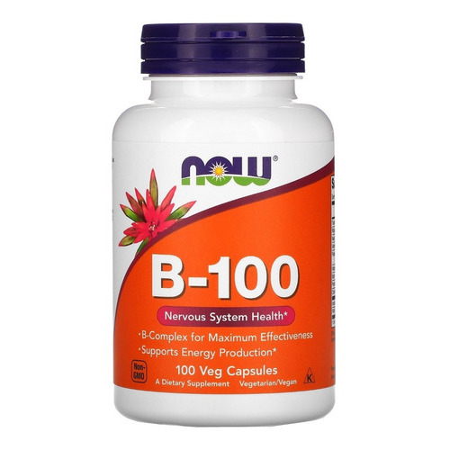 Now Foods Vitamina B-100, 100 Vcaps Sabor Sin Sabor