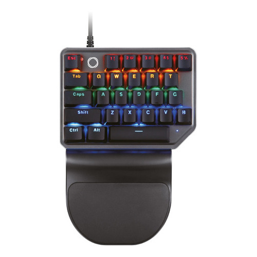 Teclado Gamer Una Mano Nibio One Mecanico Luces Rgb Switch Color del teclado Negro