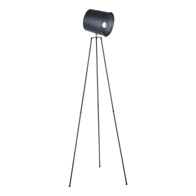 Lampara Pie Tripode Apto Led Negro Deco Moderna Fz