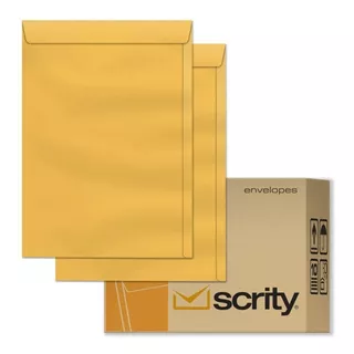 Envelope Saco Ouro Amarelo 26x36 Cm Sko 36 Scrity - 250un Sko036