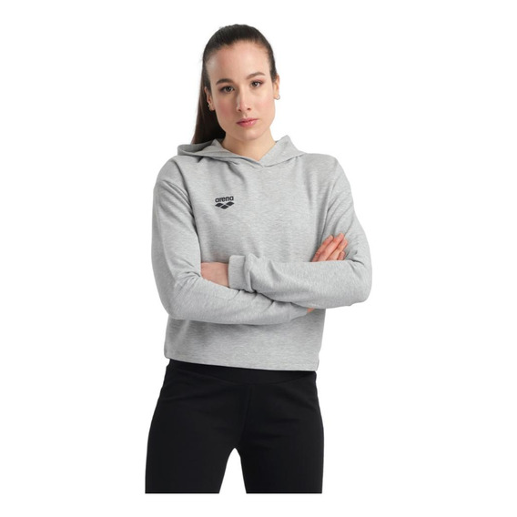 Polerón Mujer Sweat Fleece Gris Arena