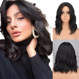 Peruca C/ Semi Lace Wig Organica Ondulada Aspecto Natural Tonalidade Castanho