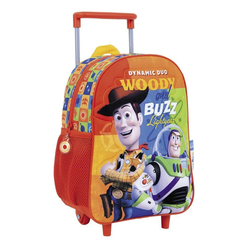 Mochila Infantil Carrito Woody Y Buzz 12 Pulgadas 43156 Color Rojo Diseño De La Tela Woody Buzz