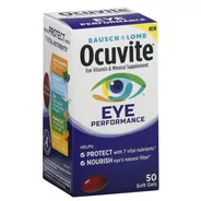 Ocuvite Premium 50 Softgels , Suplemento De Vitaminas Y Minerales Para Adultos  Con Luteína, Zeaxantina Y Omega-3, Geles Suaves Proteger Contra Los Estresantes Oculares, Contiene Antioxidantes. 