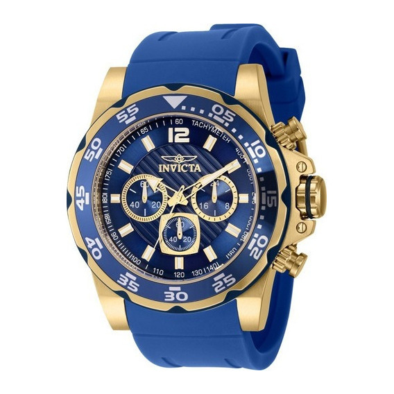 Reloj Para Hombres Invicta Pro Diver 40028 Azul Color de la correa Oro