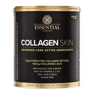 Suplemento Em Pó Essential Nutrition  Collagen Skin Colágeno Collagen Skin Sabor  Limão Em Lata De 330g