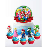 Kit Mario Bros Toppers Para Torta Y Cupcakes Personalizado