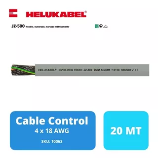 Cable Control 4x18 Awg / Jz500 Helukabel / (20 Metros)