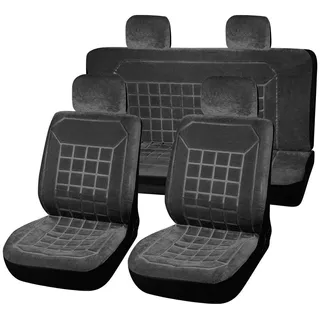 Funda Universal Cubre Asiento Pana Gris Juego 11p