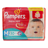 Fralda Descartável Supersec Pampers M 30 Unidades