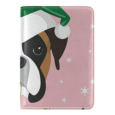 Cubierta Para Pasaporte - Cooper Girl Dog In Christmas Hat P