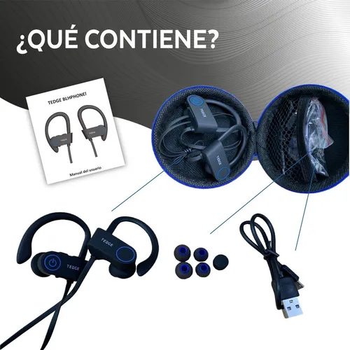 Aud fonos Inal mbricos Deportivos Bt Manos Libres Tedge Color
