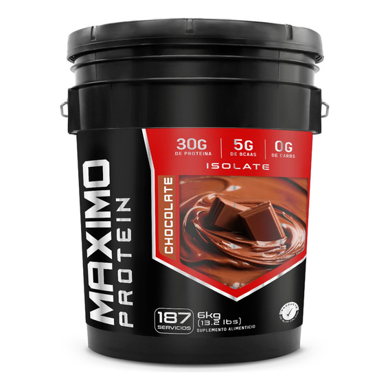 Proteína Whey Maximo Isolate 6 Kg 187 Servicios Sabores Sabor Chocolate