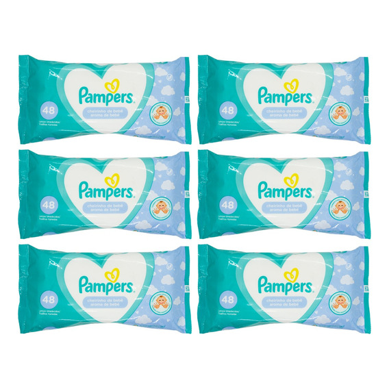 Pampers Kit X6 Toallitas Húmedas Aroma Caricia De Bebé 6c