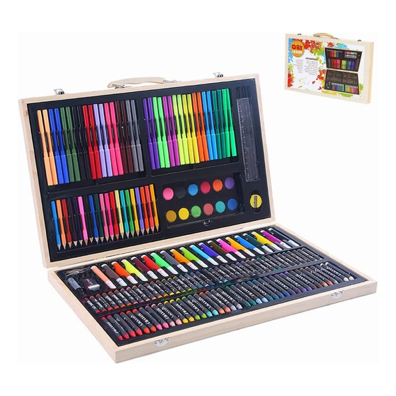 180 Piezas De Arte Para Niños Kit Set De Dibujo Portátil