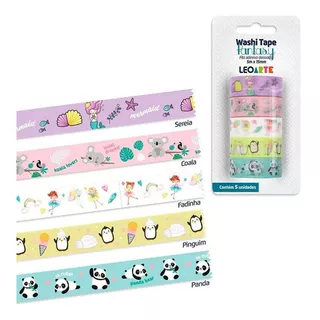 Washi Tape Fantasy Decorada Leoarte Cor 5 Cores