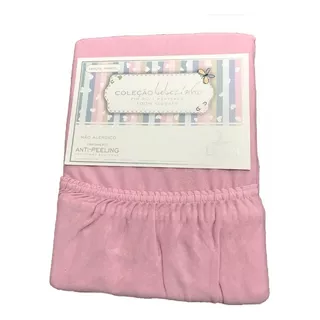 Sábana Inferior Ajustable Para Bebe Para Cuna O Practicuna Diseño De La Tela Rosa Claro