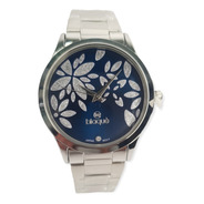 Reloj Análogo Blaque Para Dama Bq174 Plateado Azul