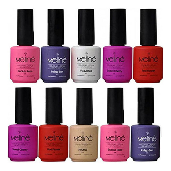 Kit X10 Esmaltes Semipermanentes Gel Uv/led Meliné