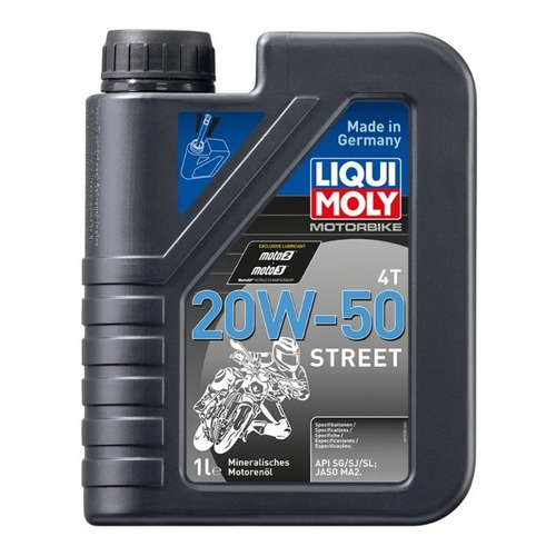 Aceite para motor Liqui Moly Motorbike 4T Street 20W-50 para motos y cuatriciclos de 1 unidad x 1L